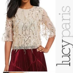 LUCY PARIS  Rainy sequin Party  top